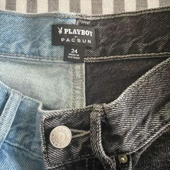 Playboy By PacSun Two-Tone Ultra High Waisted Slim Fit Jeans Size 24 - Picture 3 of 8